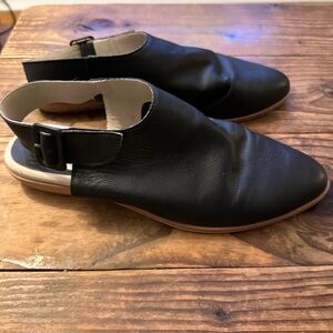 Elegant Black Leather Sandals for Women Bird of Flight worn once